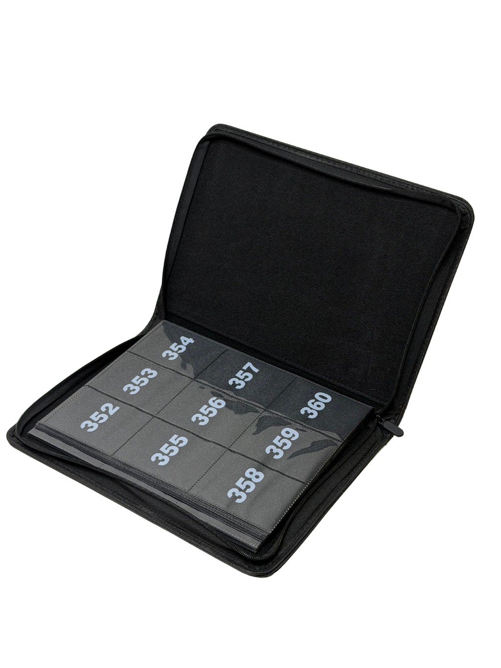 360 pocket numbered Zip binder